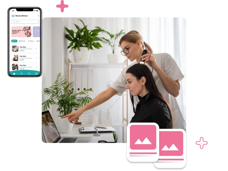 Digital salon service menu and price catalog