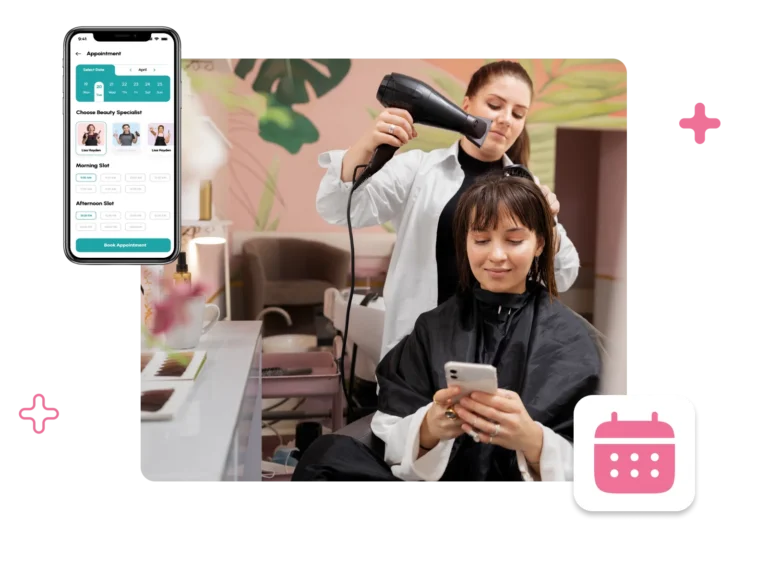 Salon online booking calendar in Sparkalz