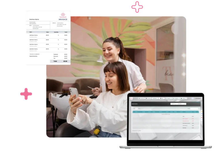 Sparkalz salon POS billing and checkout screen